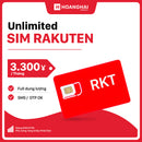 Kartu SIM Rakuten dengan data tak terbatas untuk panggilan dan SMS, harga 3.300¥.