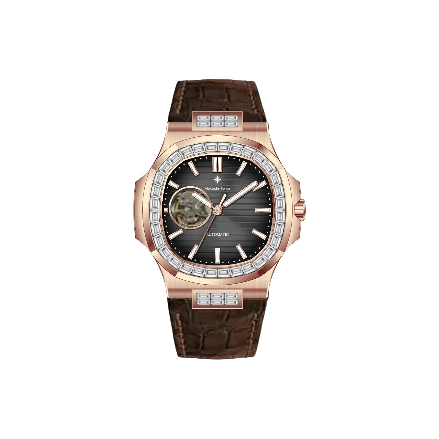 Jam tangan mekanik pria Alexander Ferros 6091R 