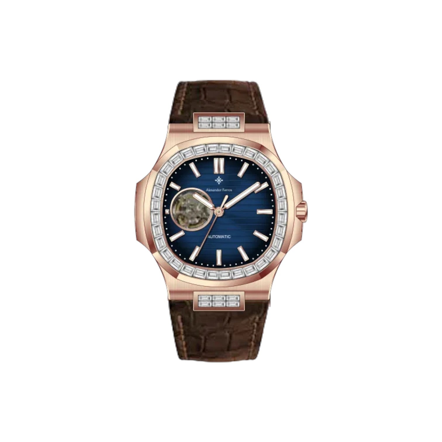 Jam tangan mekanik pria Alexander Ferros 6091R 