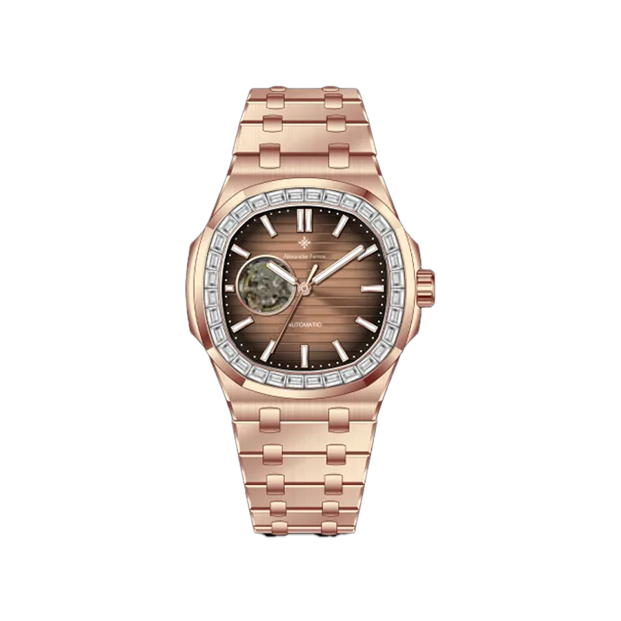 Jam tangan mekanik pria Alexander Ferros 6091R 