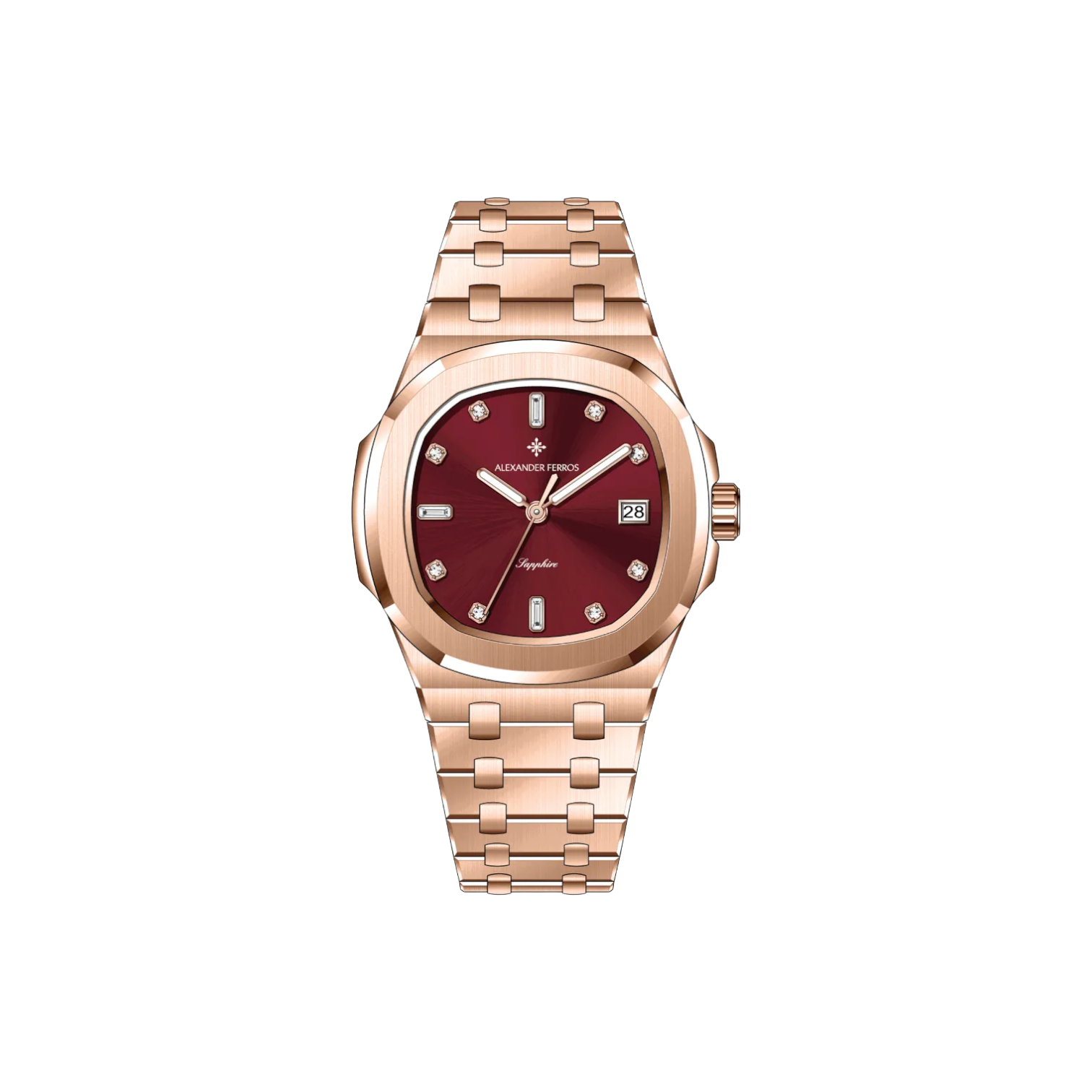 Jam tangan kuarsa wanita Alexander Ferros 6152R 