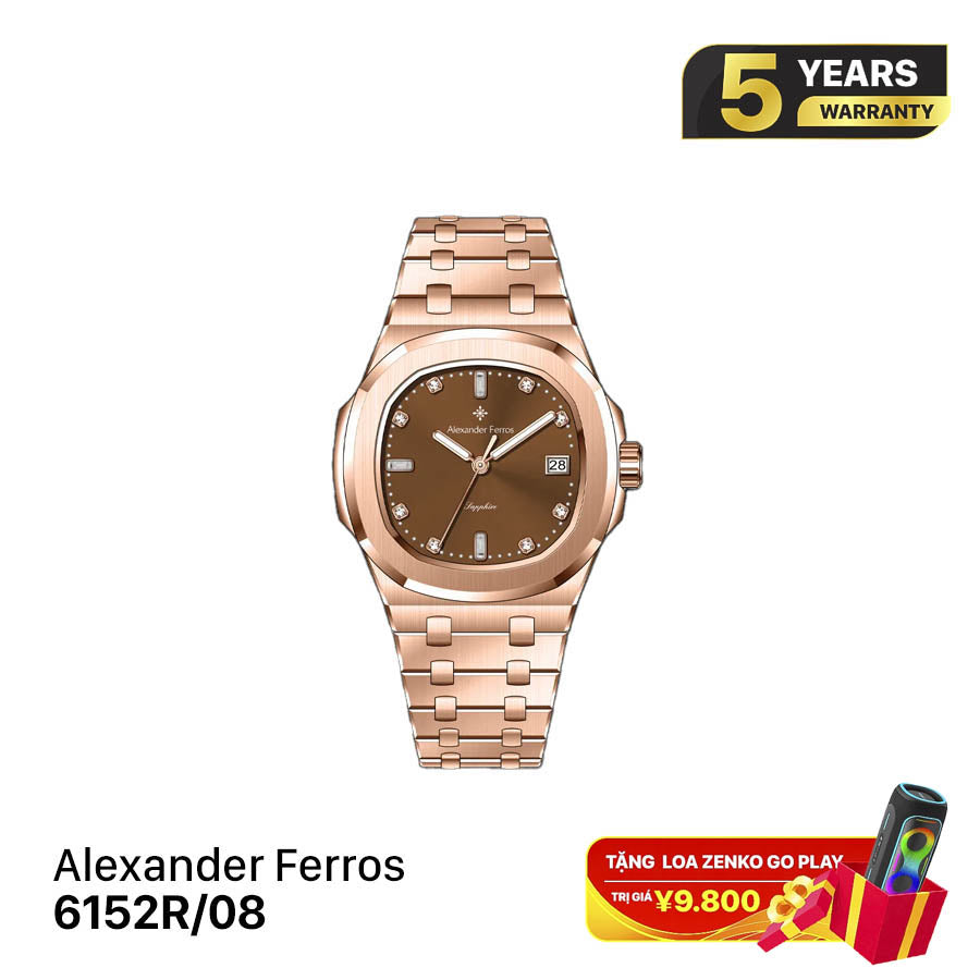 Jam tangan kuarsa wanita Alexander Ferros 6152R 