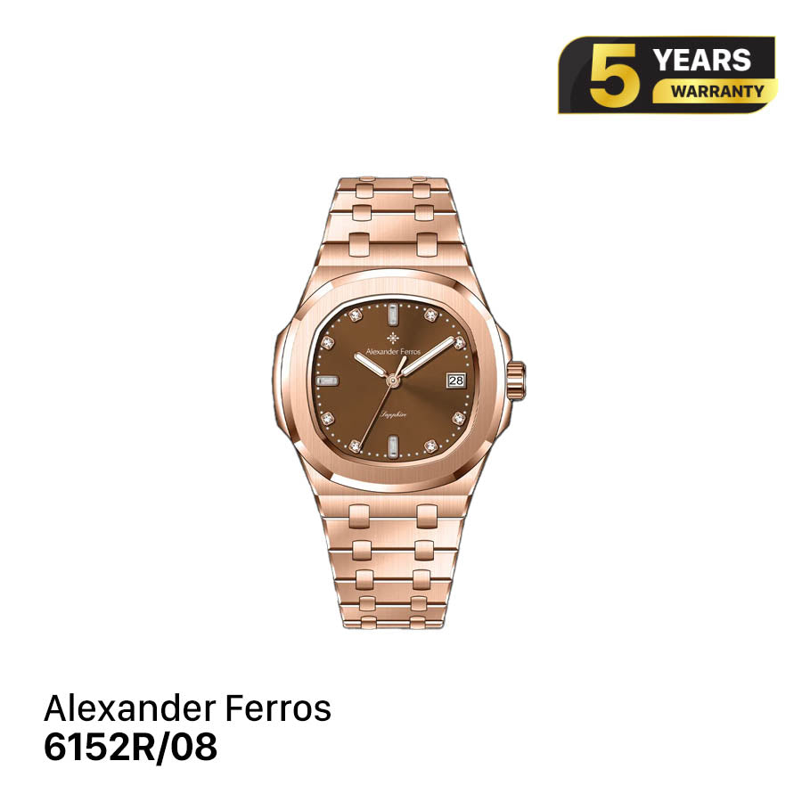 Jam tangan kuarsa wanita Alexander Ferros 6152R 