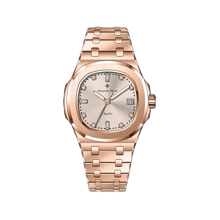 Jam tangan kuarsa wanita Alexander Ferros 6152R 