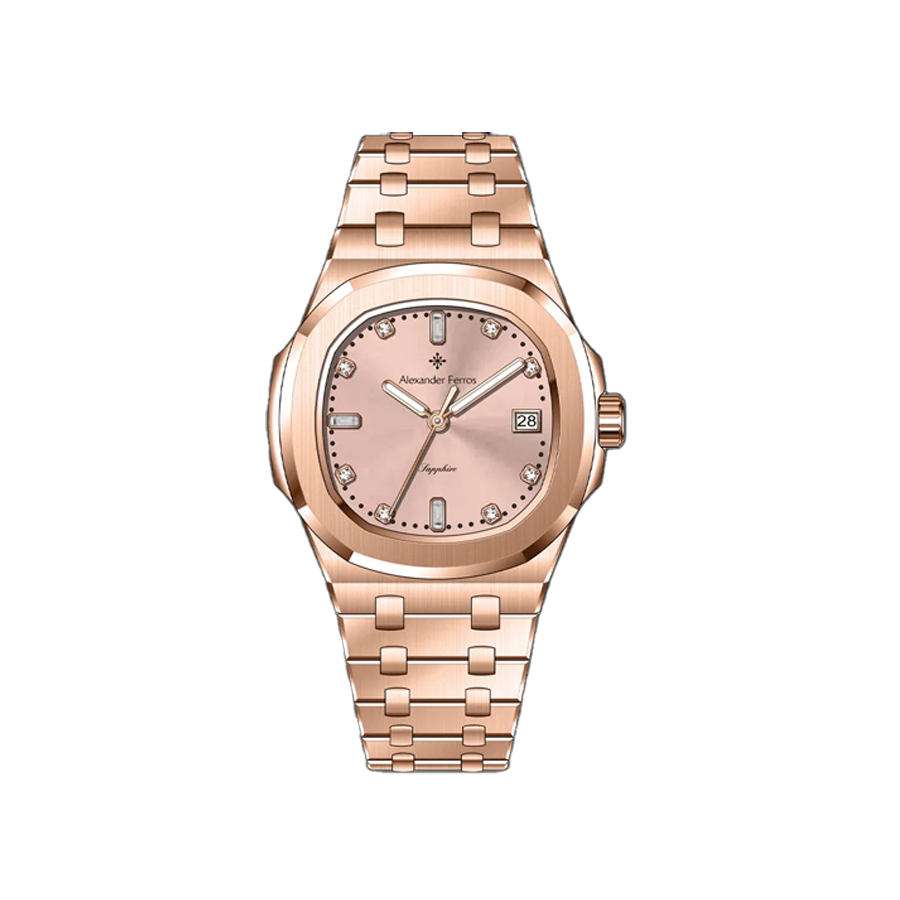 Jam tangan kuarsa wanita Alexander Ferros 6152R 