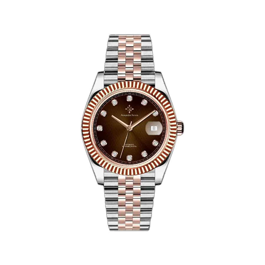 Jam tangan mekanik pria Alexander Ferros 8032D 