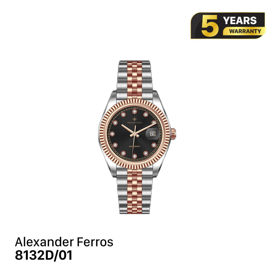 Jam tangan mekanis pria Alexander Ferros 8132 