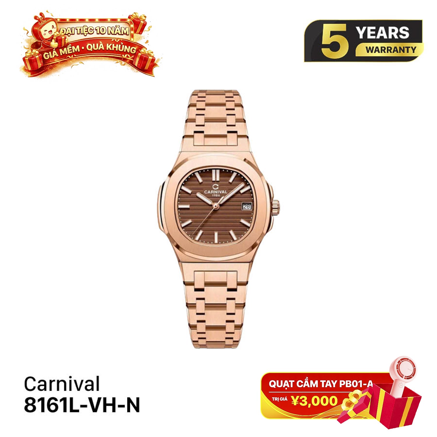 Jam tangan kuarsa wanita Carnival 8161L 