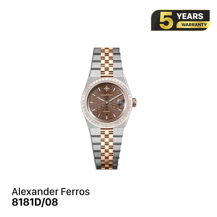 Jam tangan mekanis pria Alexander Ferros 8181 