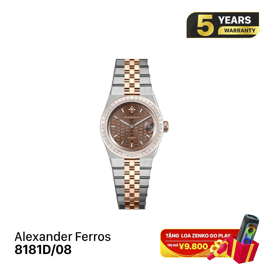 Jam tangan mekanis pria Alexander Ferros 8181 