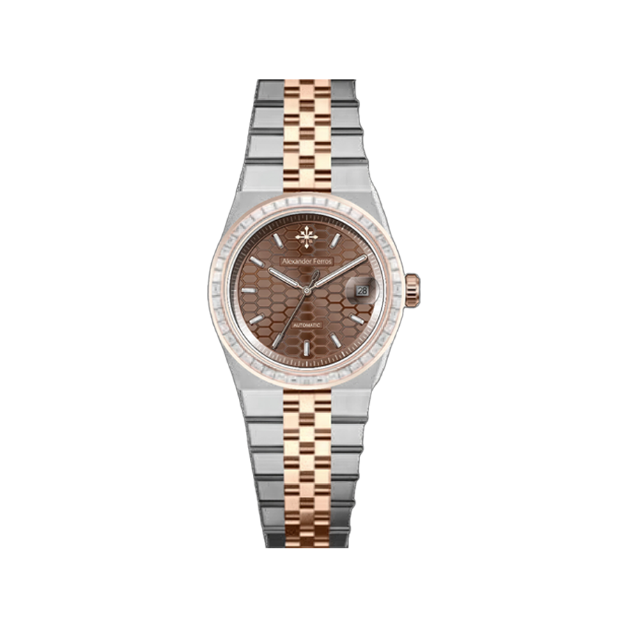Jam tangan mekanis pria Alexander Ferros 8181 