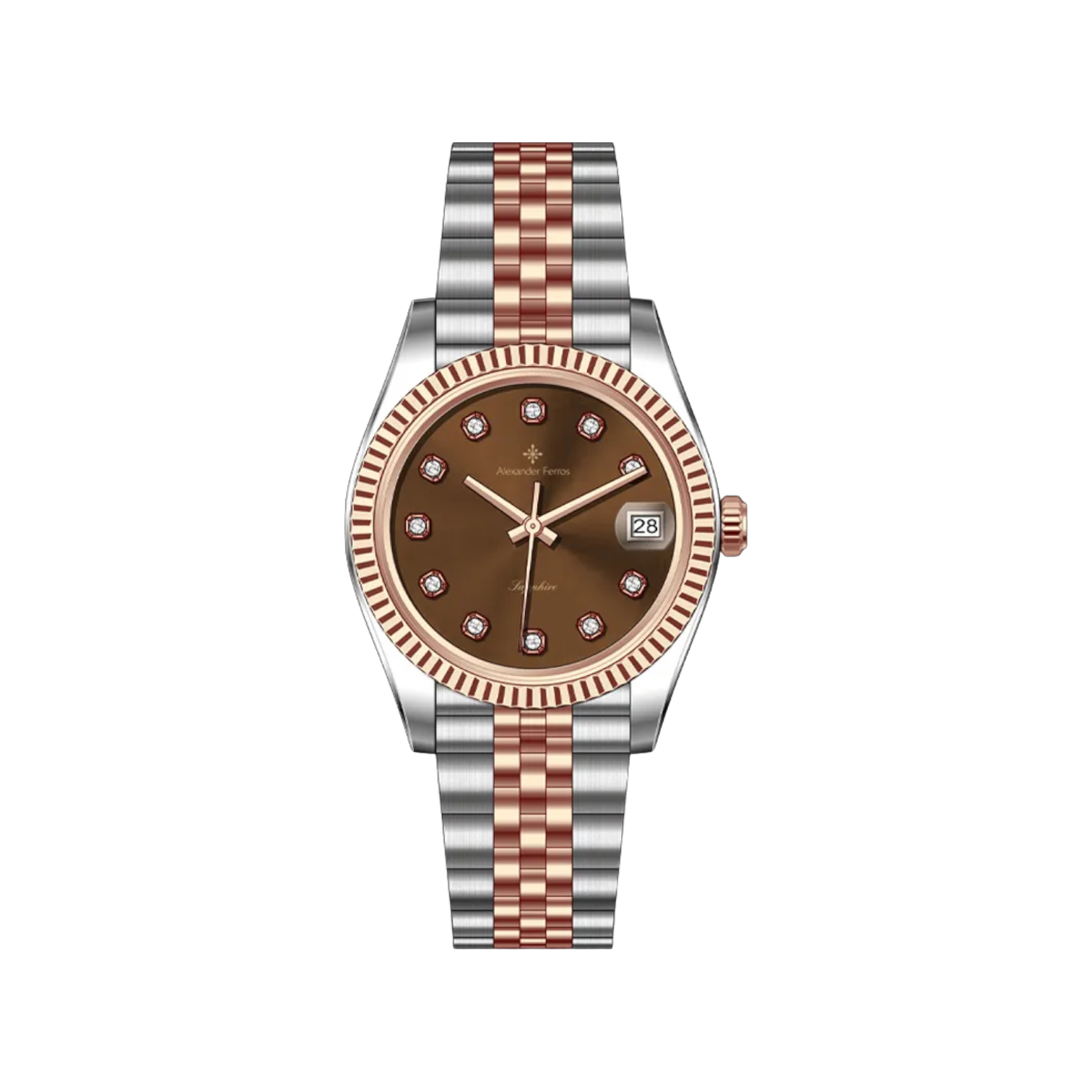 Jam tangan kuarsa wanita Alexander Ferros 8222 