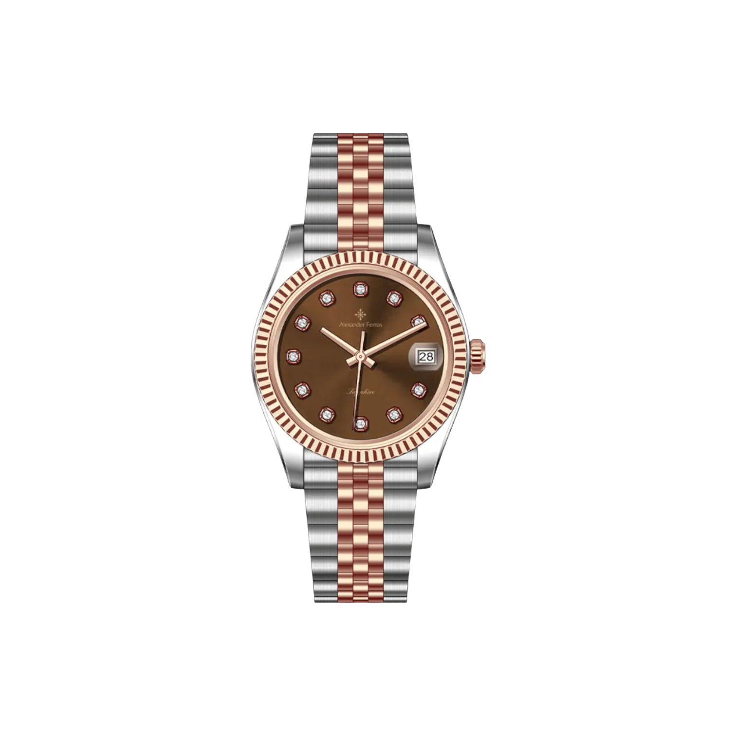 Jam tangan kuarsa wanita Alexander Ferros 8222 