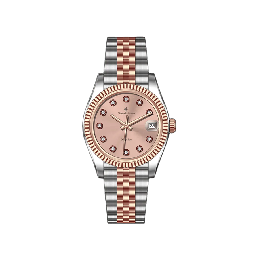Jam tangan kuarsa wanita Alexander Ferros 8222 