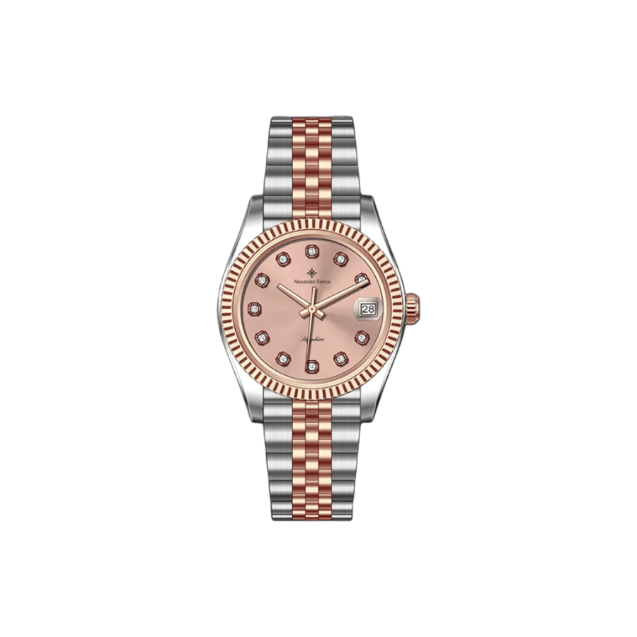 Jam tangan kuarsa wanita Alexander Ferros 8222 