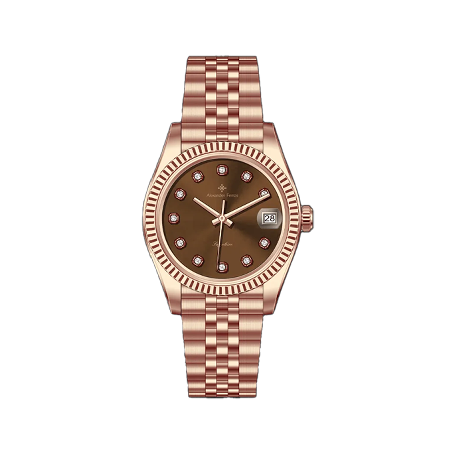 Jam tangan kuarsa wanita Alexander Ferros 8222 