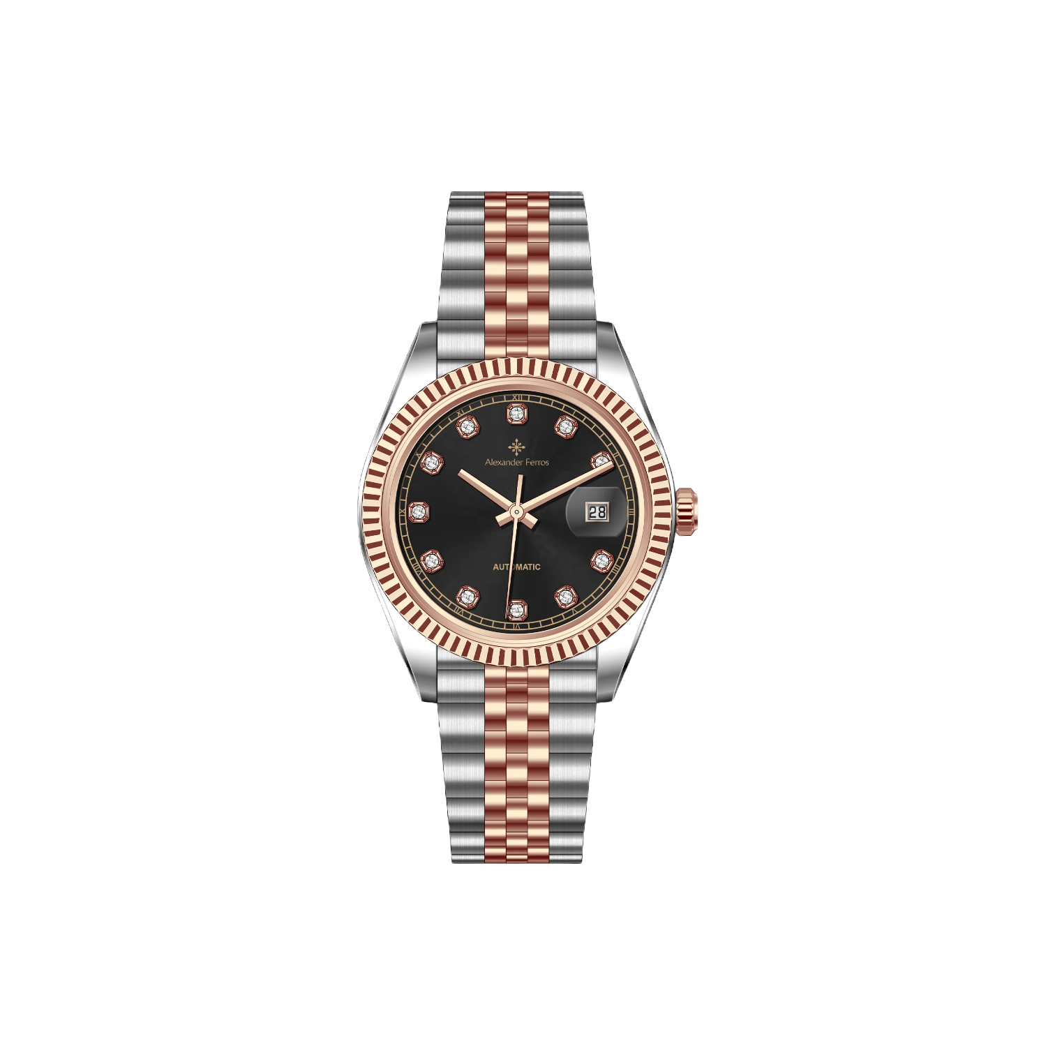 Jam tangan mekanis pria Alexander Ferros 9302 