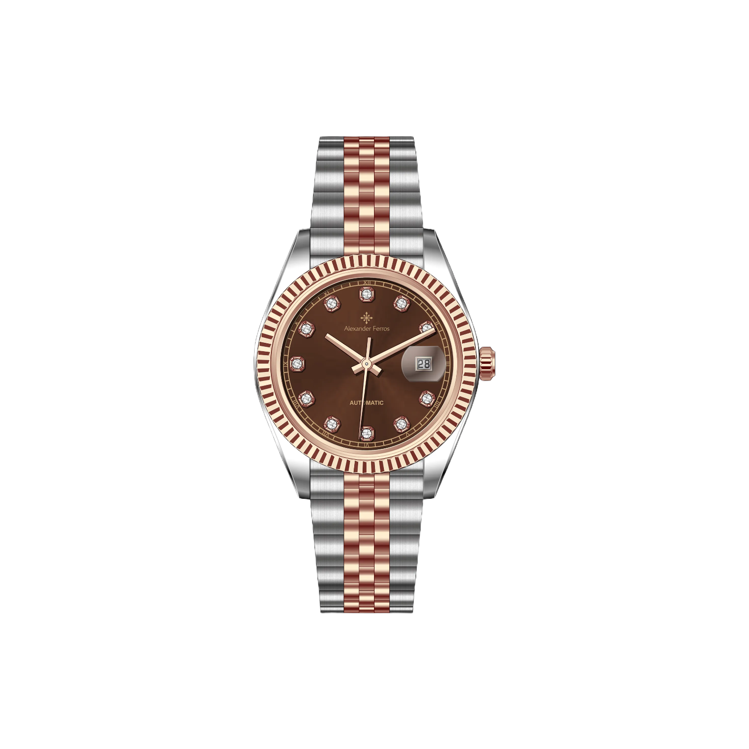 Jam tangan mekanis pria Alexander Ferros 9302 