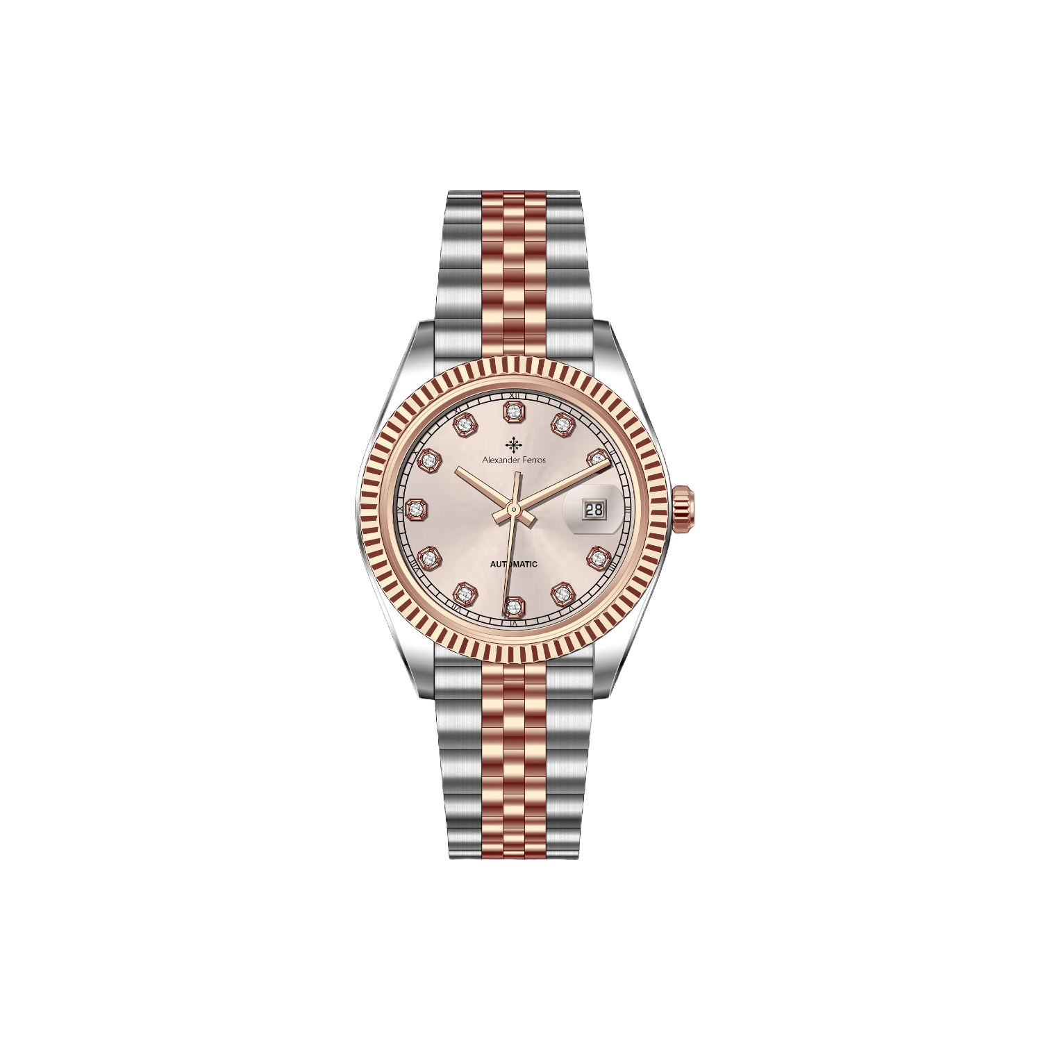Jam tangan mekanis pria Alexander Ferros 9302 