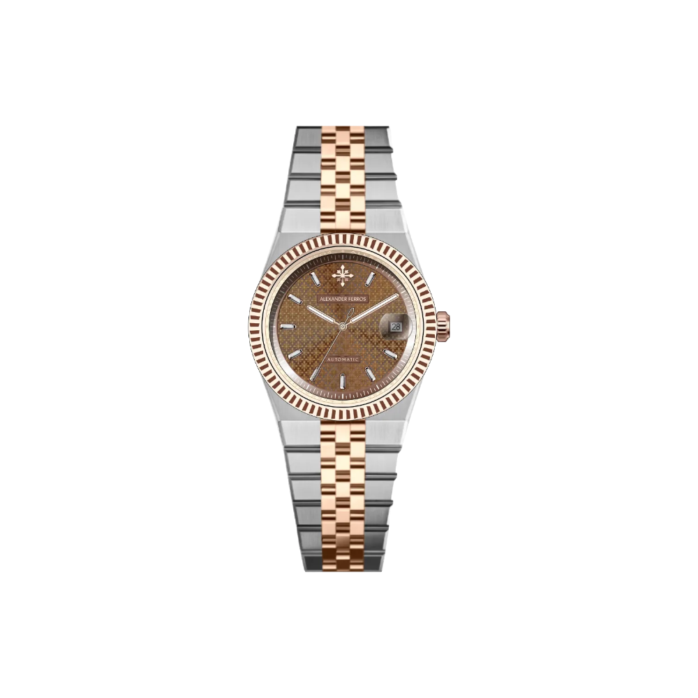 Jam tangan mekanis pria Alexander Ferros 8181 