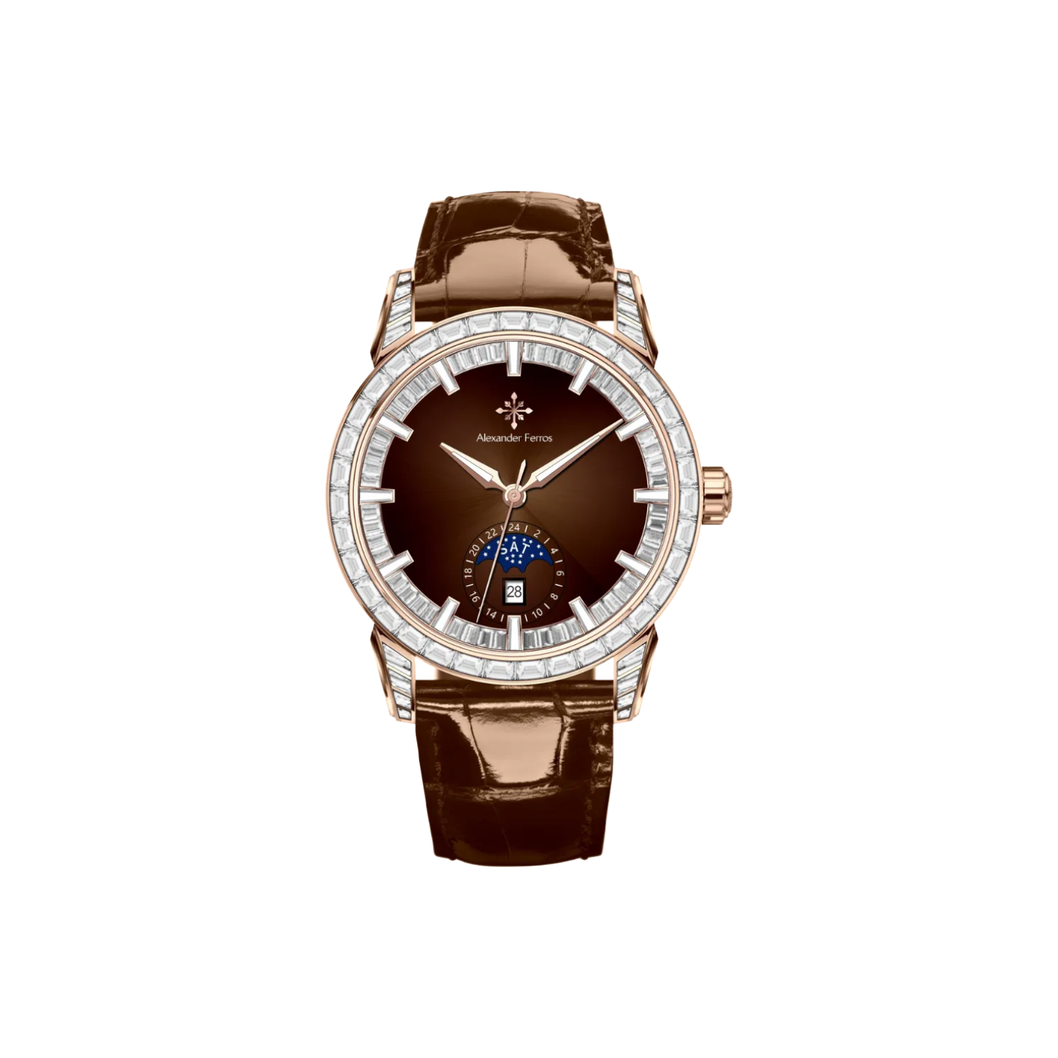 Jam tangan mekanis pria Alexander Ferros 9081 