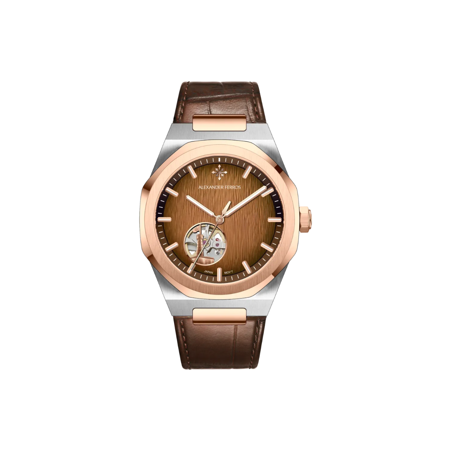 Jam tangan mekanis pria Alexander Ferros 9292 