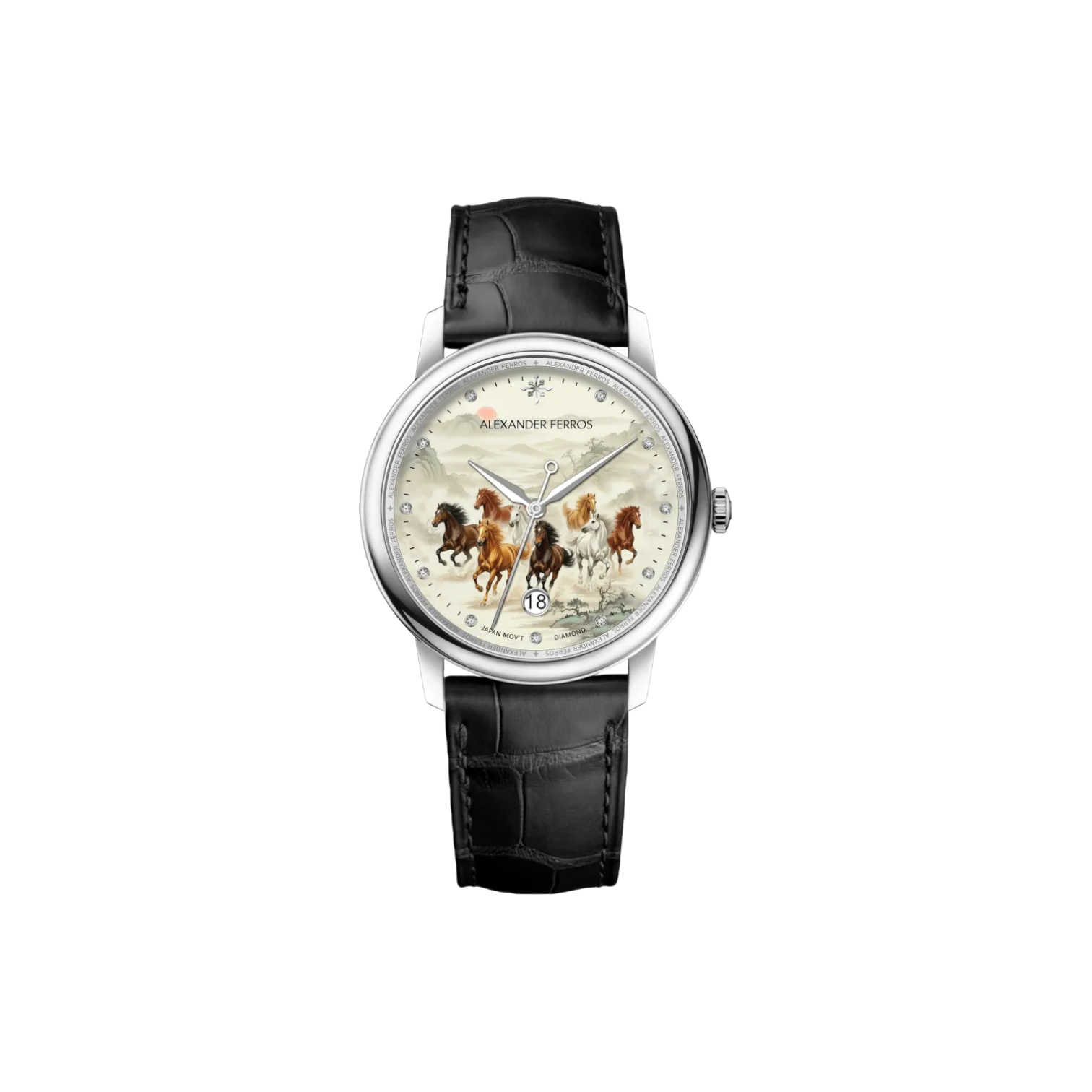 Jam tangan mekanis pria Alexander Ferros 9302 