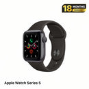 Apple Watch Series 5 44mm 4G + GPS Baterai 97% 81% Casing Stainless Steel Hitam dengan Tali Olahraga Hitam Internasional Apple 