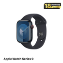 Apple Watch Series 9 GPS 45mm Casing Aluminium Perak / Tali Olahraga Biru Badai Baterai 98% 100% 