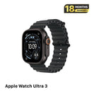 Apple Watch Ultra 3 49mm GPS + 5G Casing Titanium Hitam dengan Tali Kulit Hitam 98% baterai 100% Internasional Apple - HH8540 