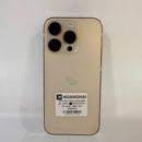 iPhone 14 Pro 256GB Emas, kondisi 98%, baterai 100%. Tagihan telepon seluler lunas (3 noda, goresan pada bezel, baterai sudah diganti) - HH0546 