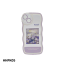 HHPK05 Casing tepi bergelombang dengan motif bunga ungu 