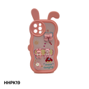 HHPK19 Casing Ponsel Telinga Kelinci dengan Hiasan 3D 