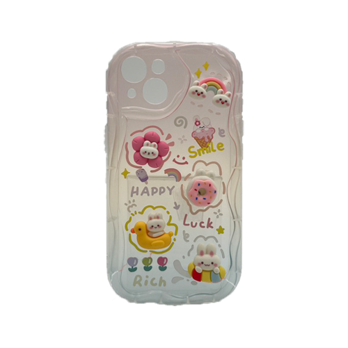Casing ponsel HHPK47 dengan pola gelombang dan hiasan timbul. 