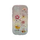 Casing ponsel HHPK47 dengan pola gelombang dan hiasan timbul. 