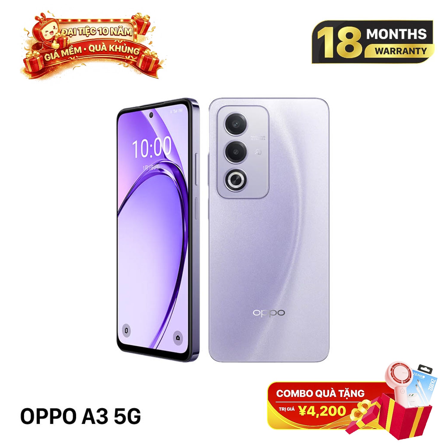 OPPO A3 5G, baru dalam kotak. 