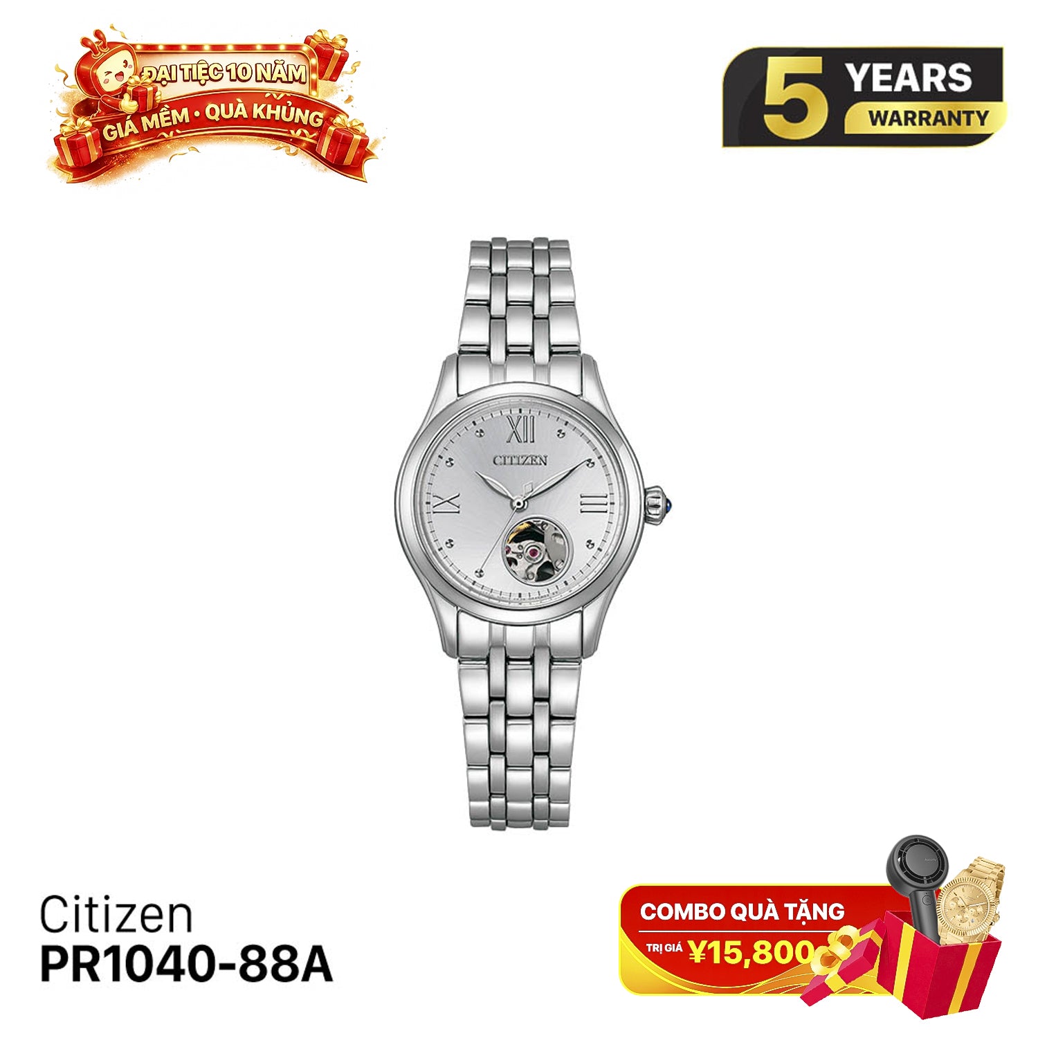 Jam tangan mekanik wanita Citizen PR1040-88A - Menerima pesanan 