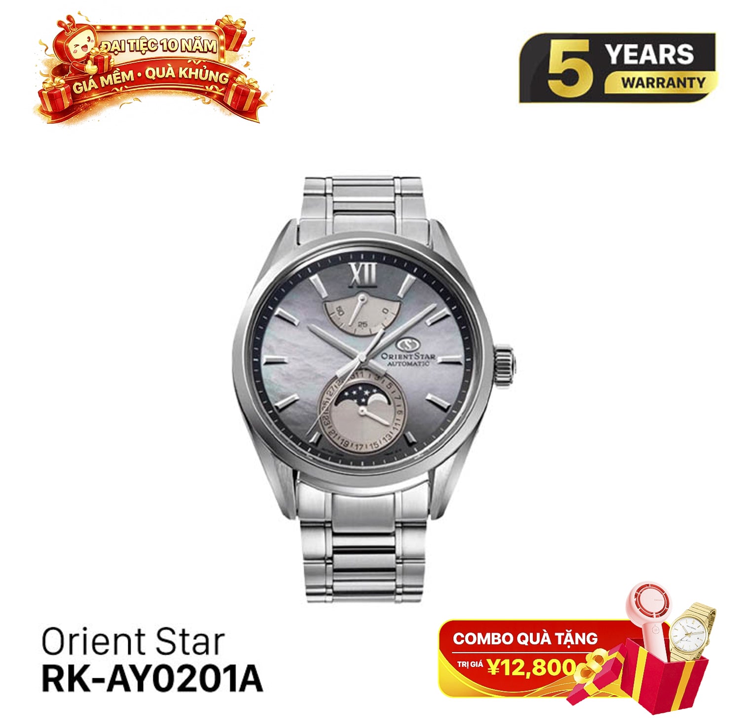 Orient Star Mechanical Moon Phase M34 F7 RK-AY0201A (Versi domestik) 