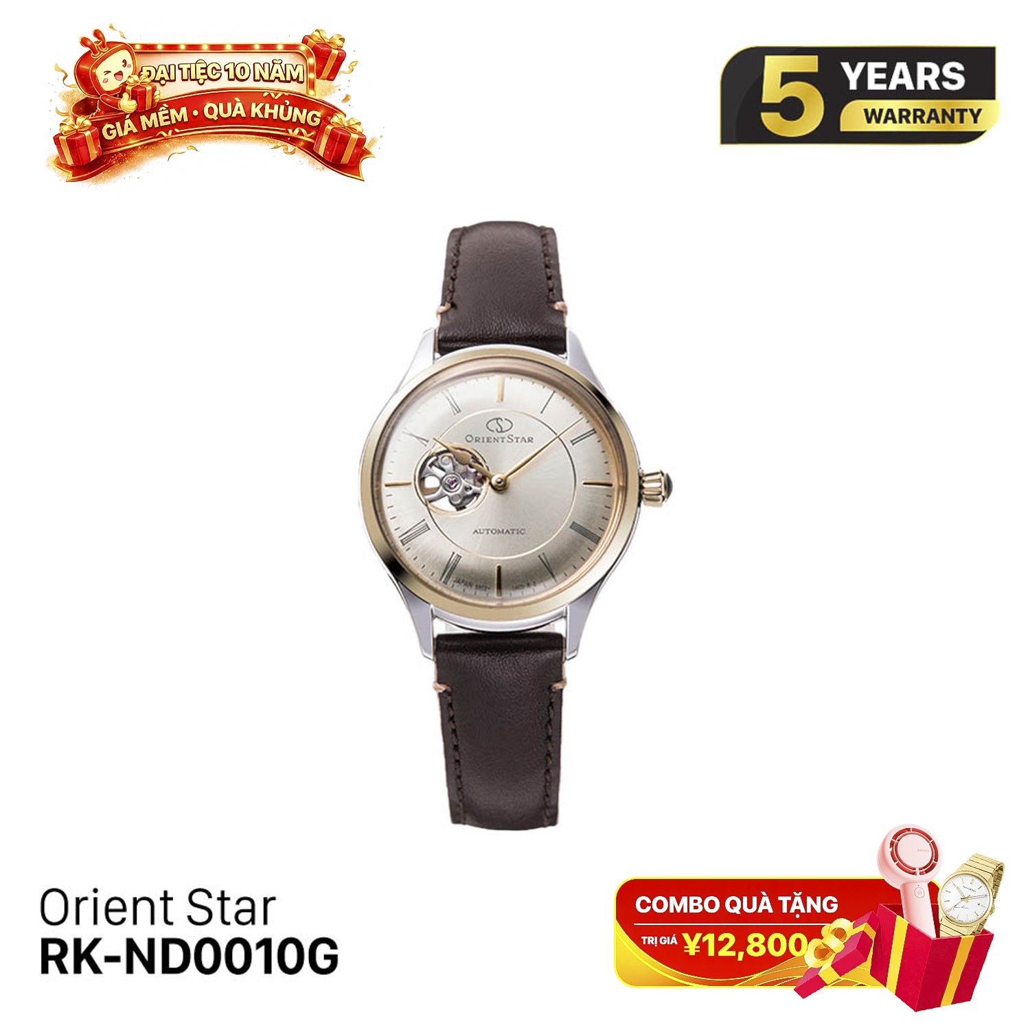 Jam Tangan Mekanik Wanita Orient Star Semi-Skeleton RK-ND0010G (Versi Pasar Domestik) 