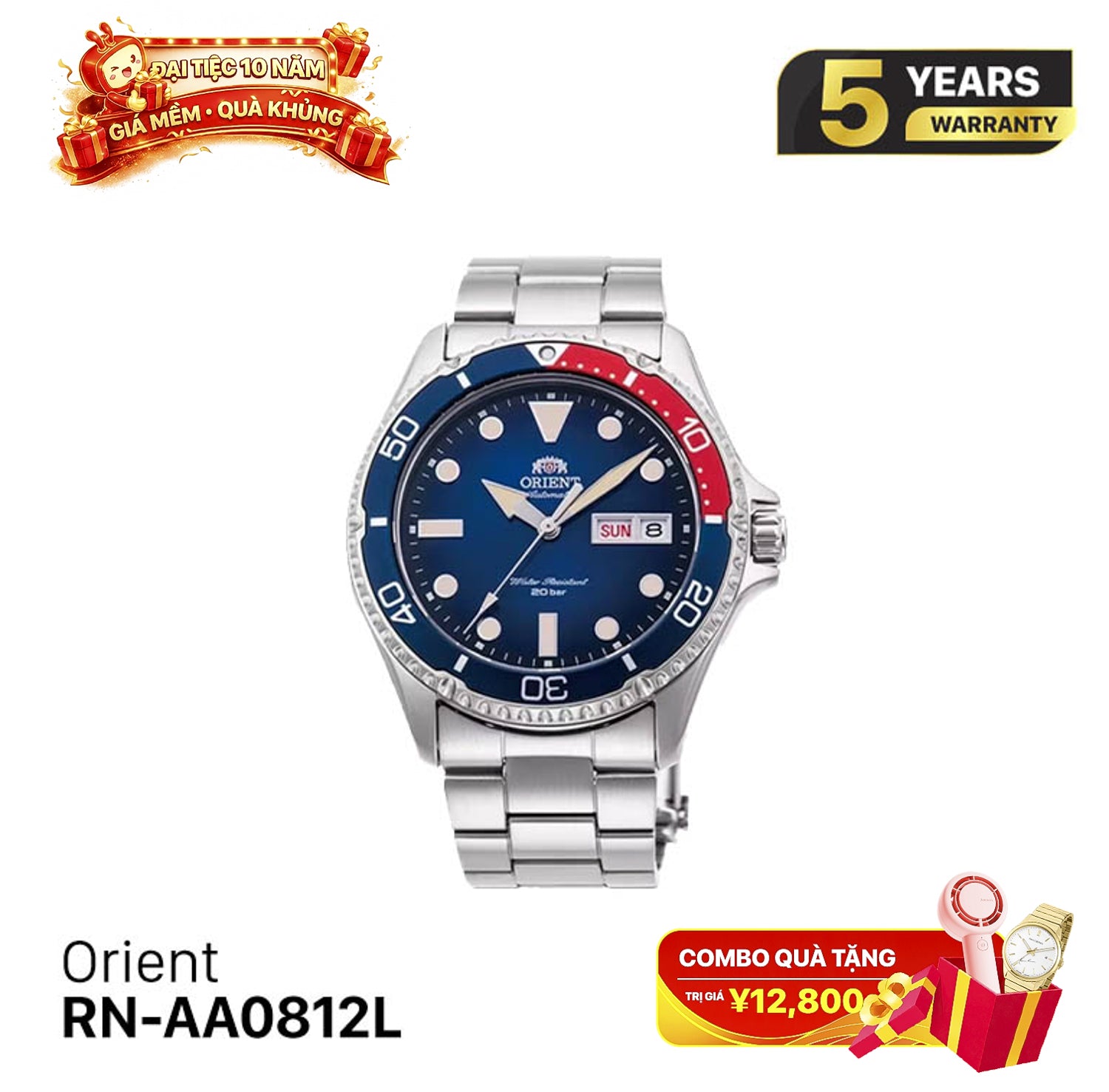 Jam Tangan Mekanik Orient Mako RN-AA0812L 