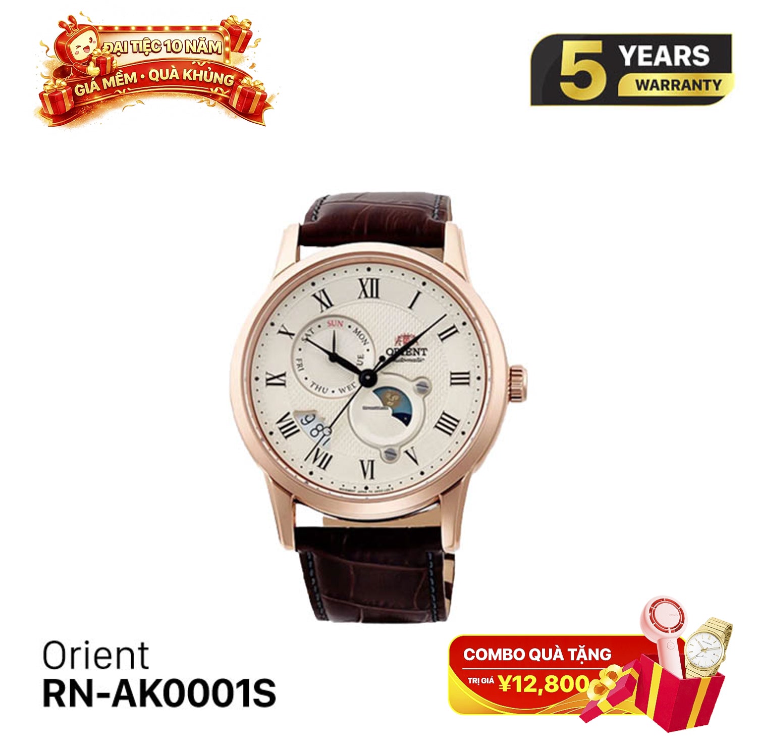 Jam Tangan Mekanik Orient Sun Moon Gen 3 RN-AK0001S 