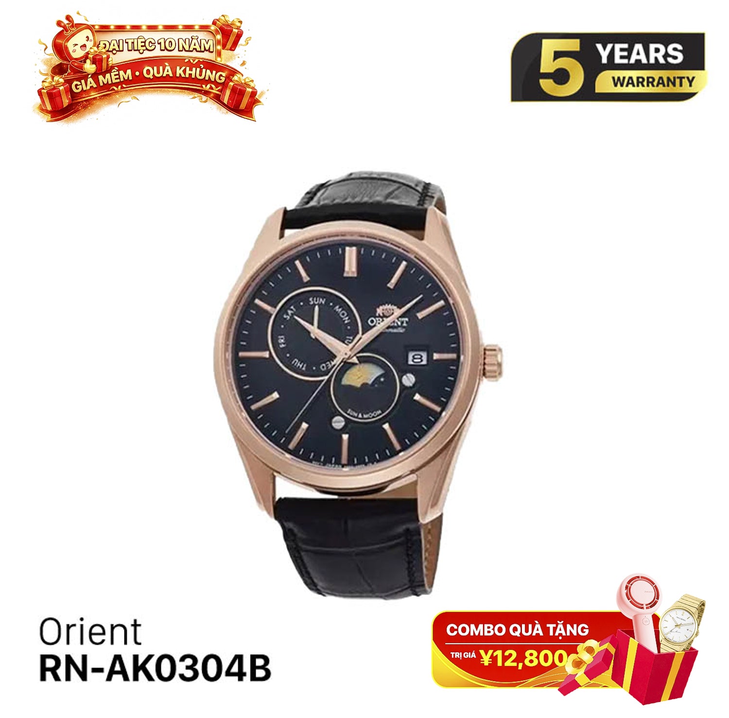 Jam Tangan Mekanik Orient Sun Moon Gen 5 RN-AK0304B 