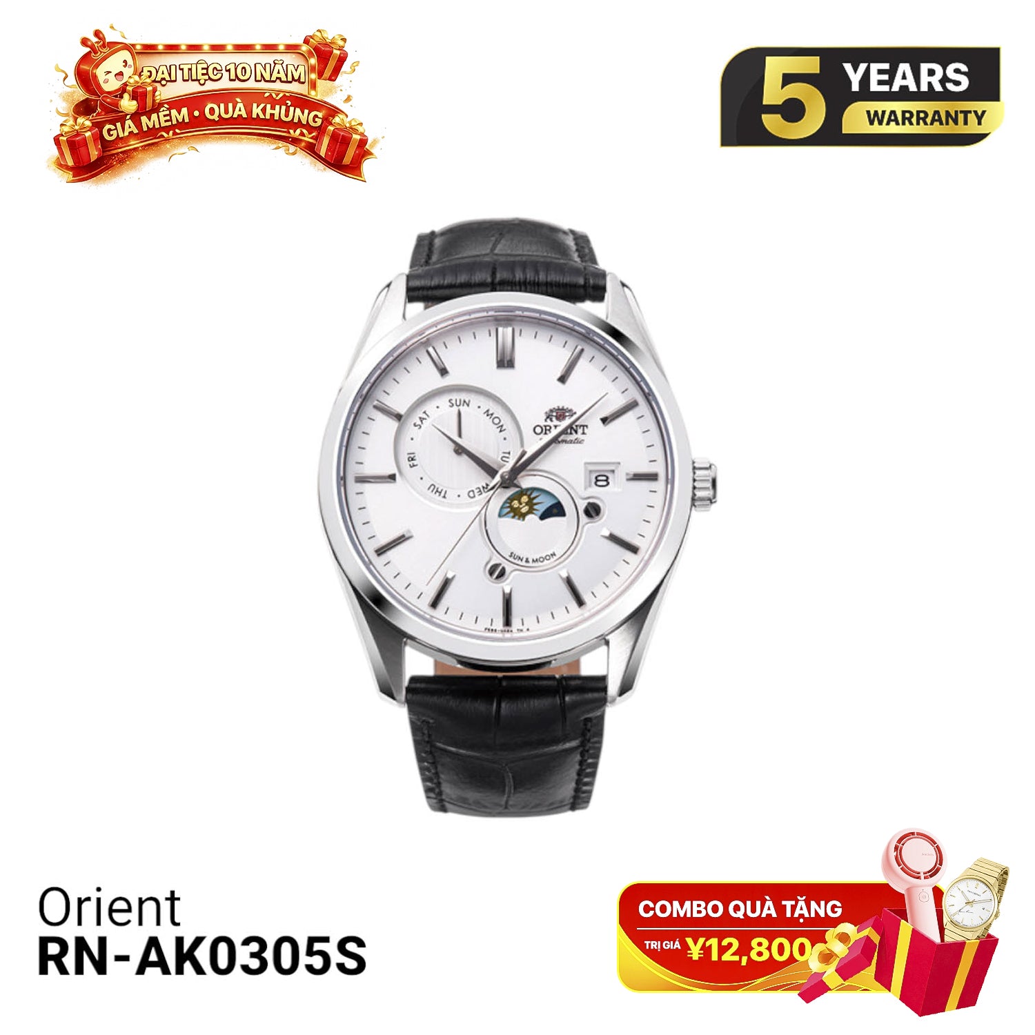 Jam Tangan Mekanik Orient Sun Moon Gen 5 RN-AK0305S 