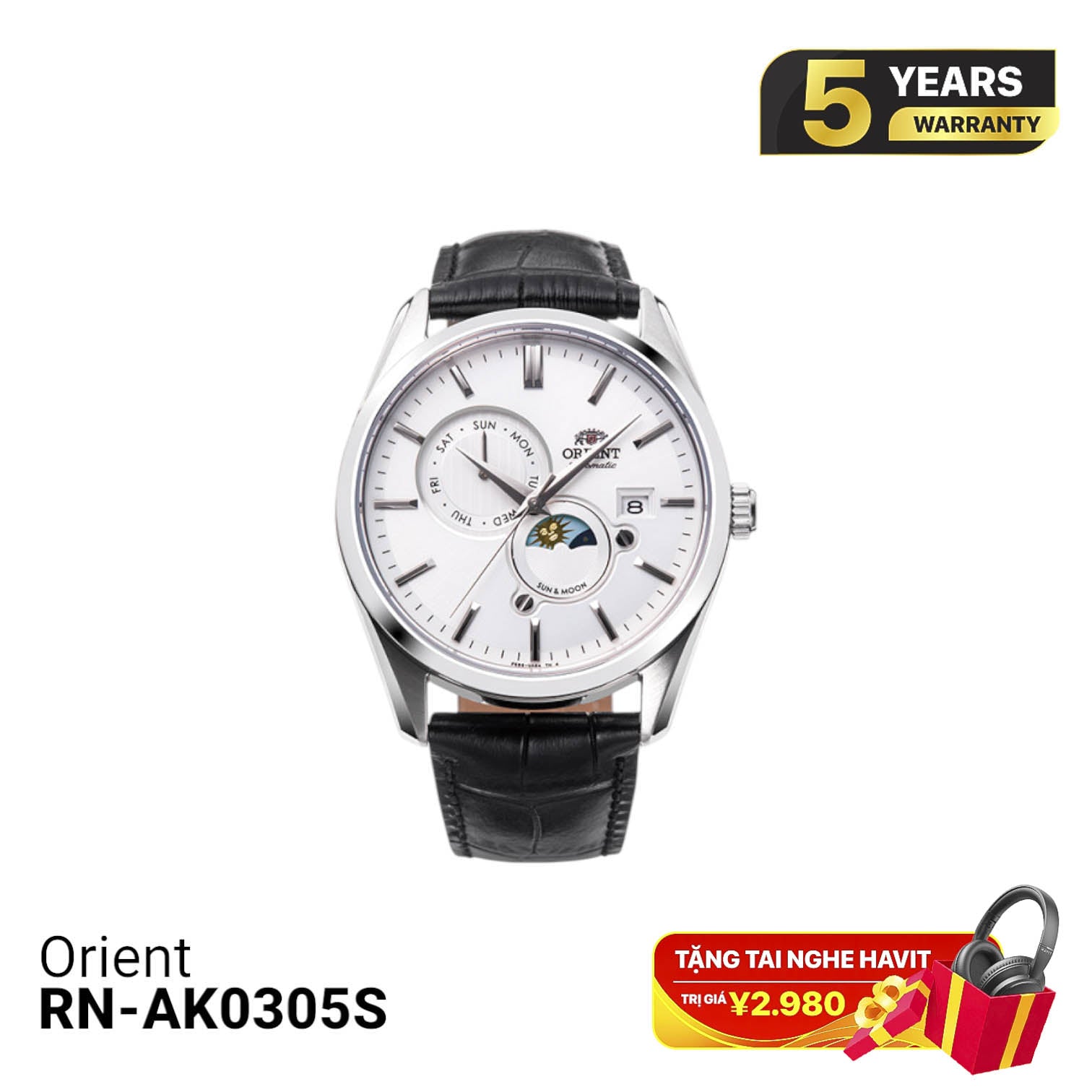 Jam Tangan Mekanik Orient Sun Moon Gen 5 RN-AK0305S 