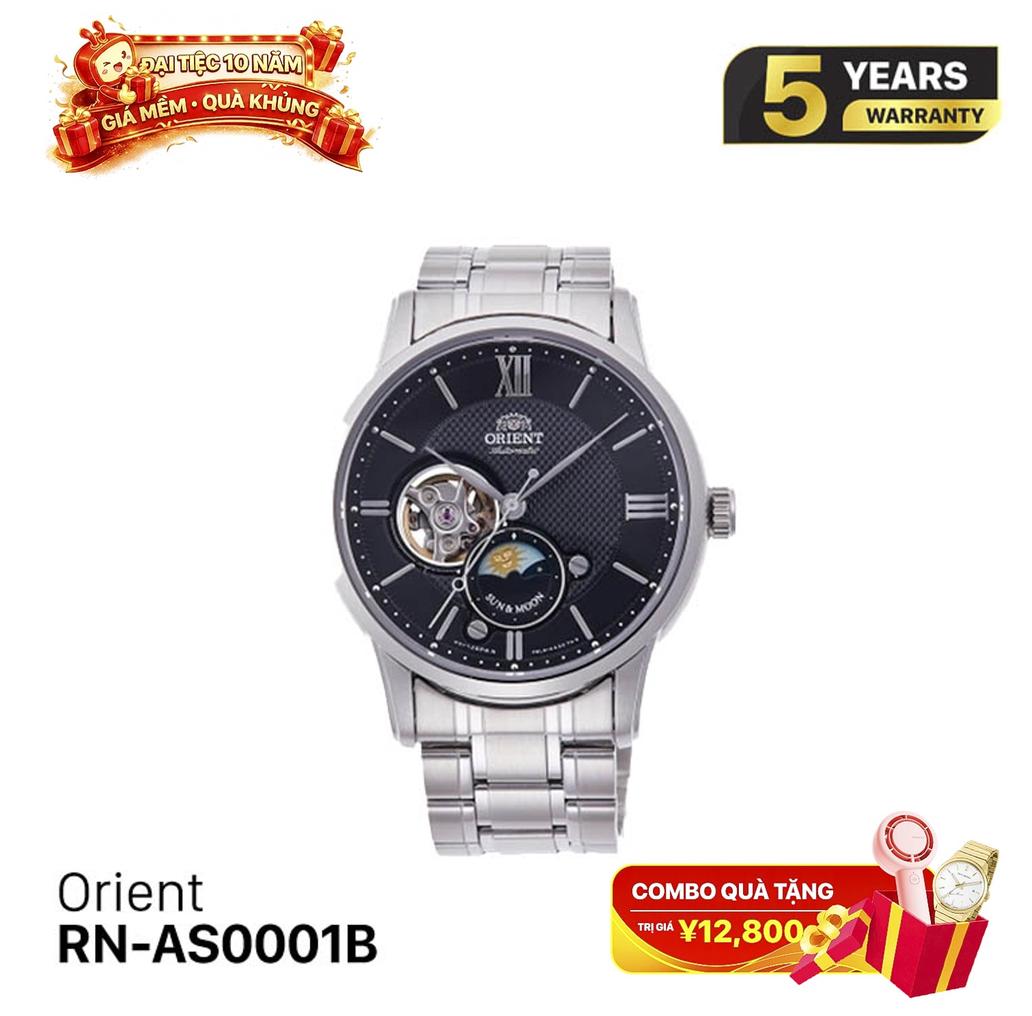 Jam Tangan Mekanik Orient Sun Moon Gen 4 RN-AS0001B 