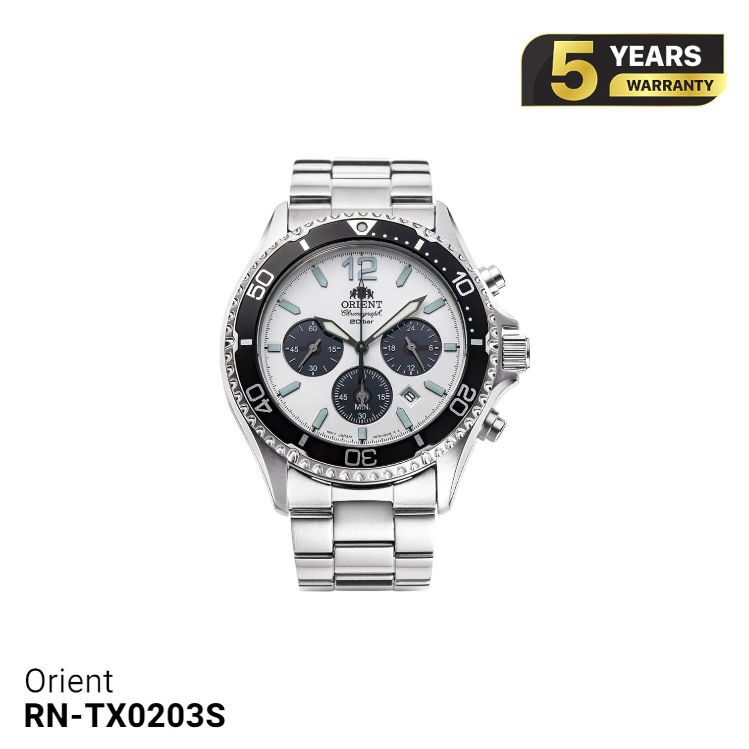 Jam tangan bertenaga surya Orient Mako RN-TX0203S - Menerima pesanan 