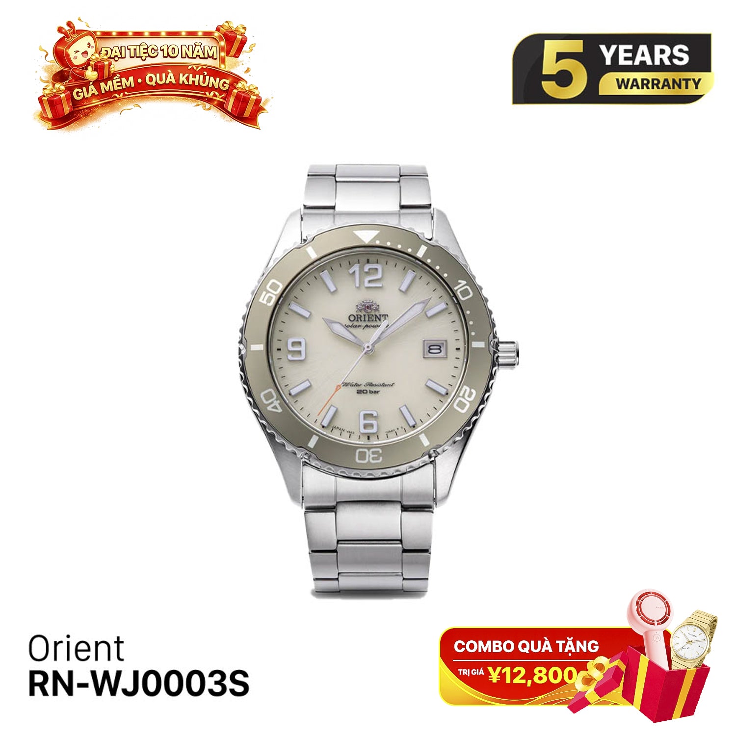 Jam Tangan Bertenaga Surya Orient Mako 40 RN-WJ0003S - Menerima Pesanan 