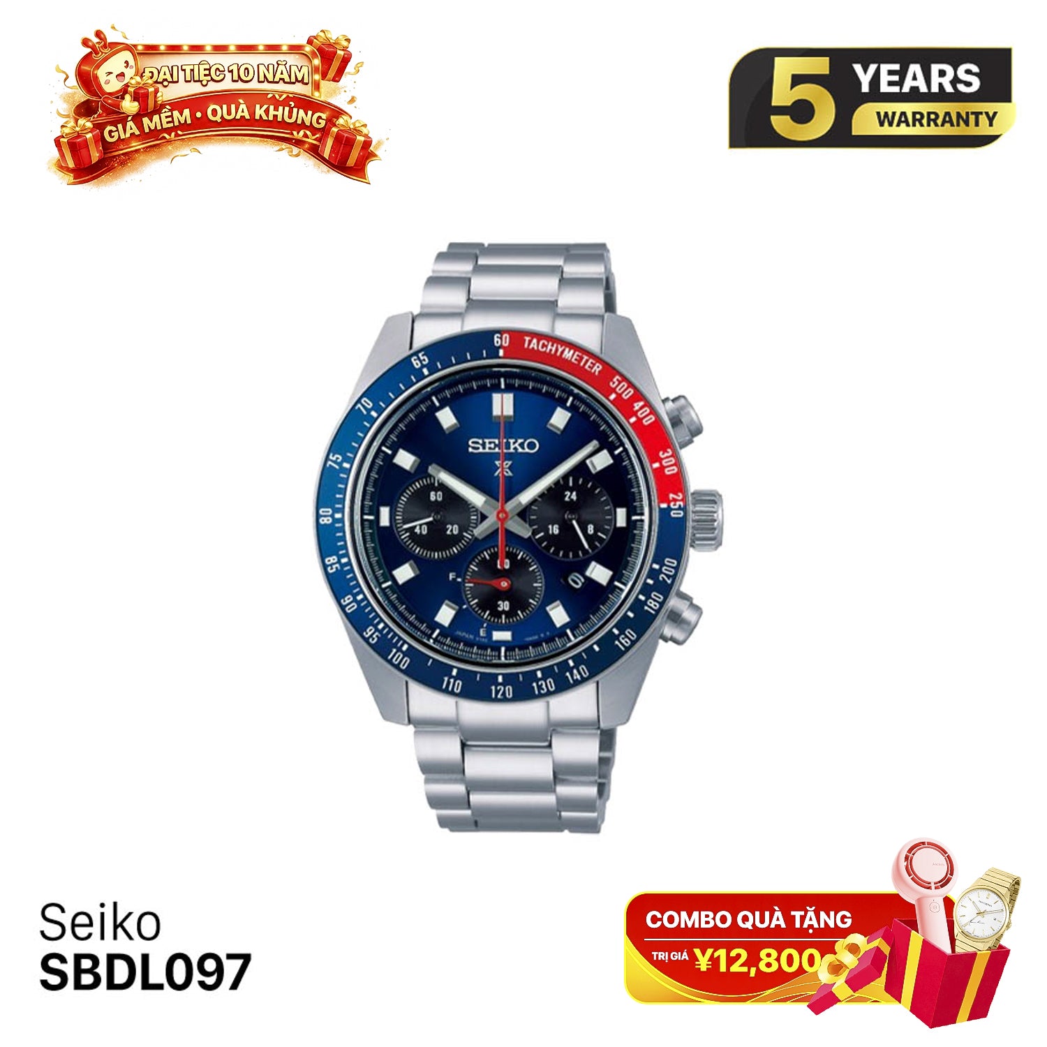 Jam Tangan Bertenaga Surya Seiko Prospex Speedtimer SBDL097 