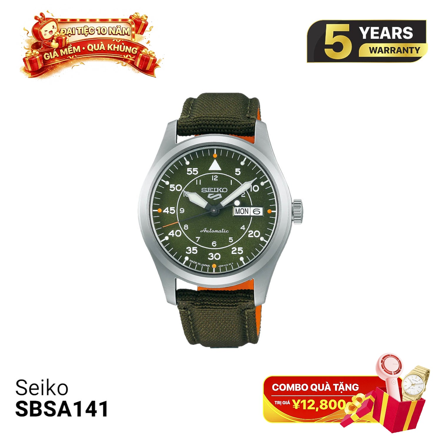 Jam tangan mekanik Seiko 5 Field series SBSA141 
