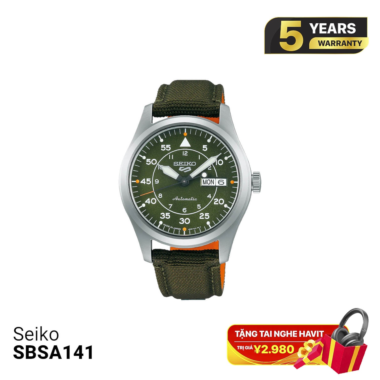 Jam tangan mekanik Seiko 5 Field series SBSA141 